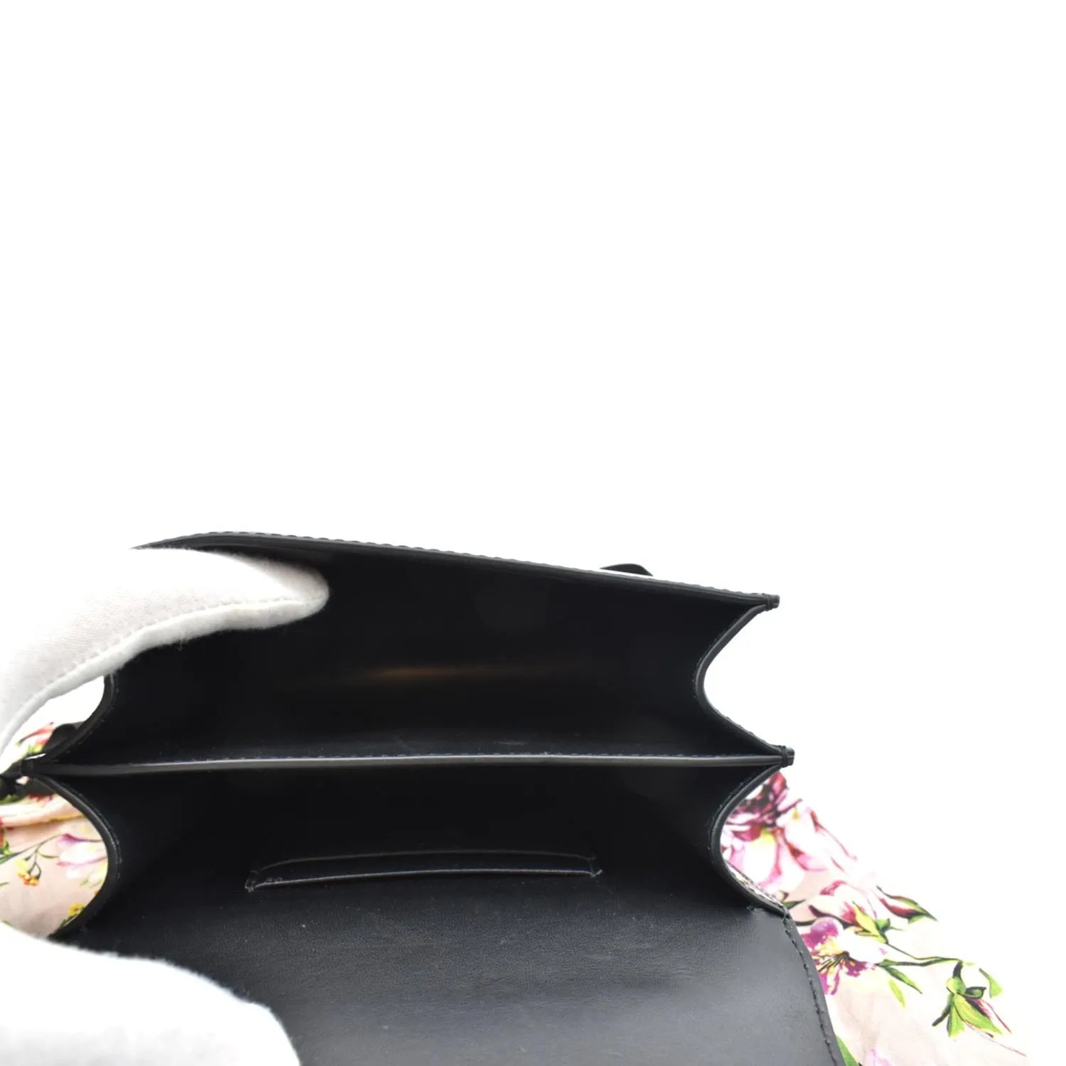 DOLCE & GABBANA Logo Patent Leather Crossbody Bag Black