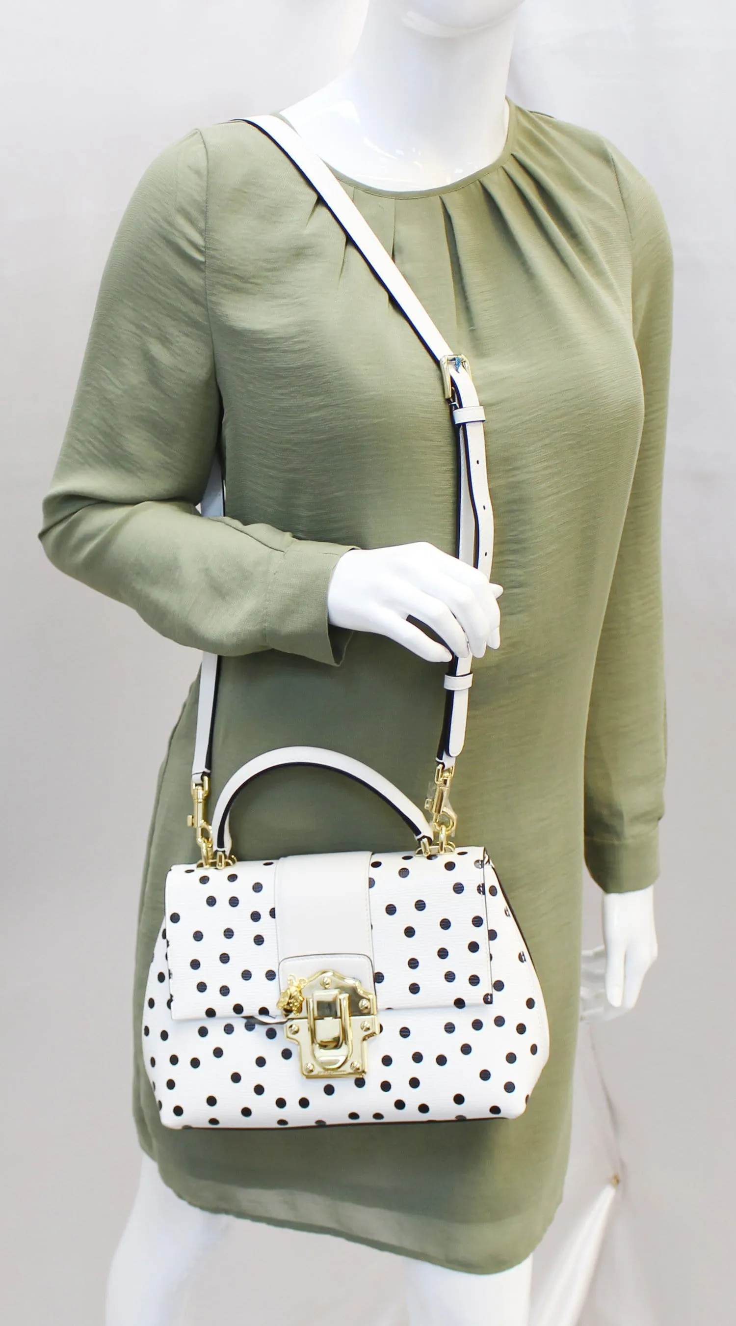 DOLCE & GABBANA Lucia Polka Dot Shoulder Crossbody Bag