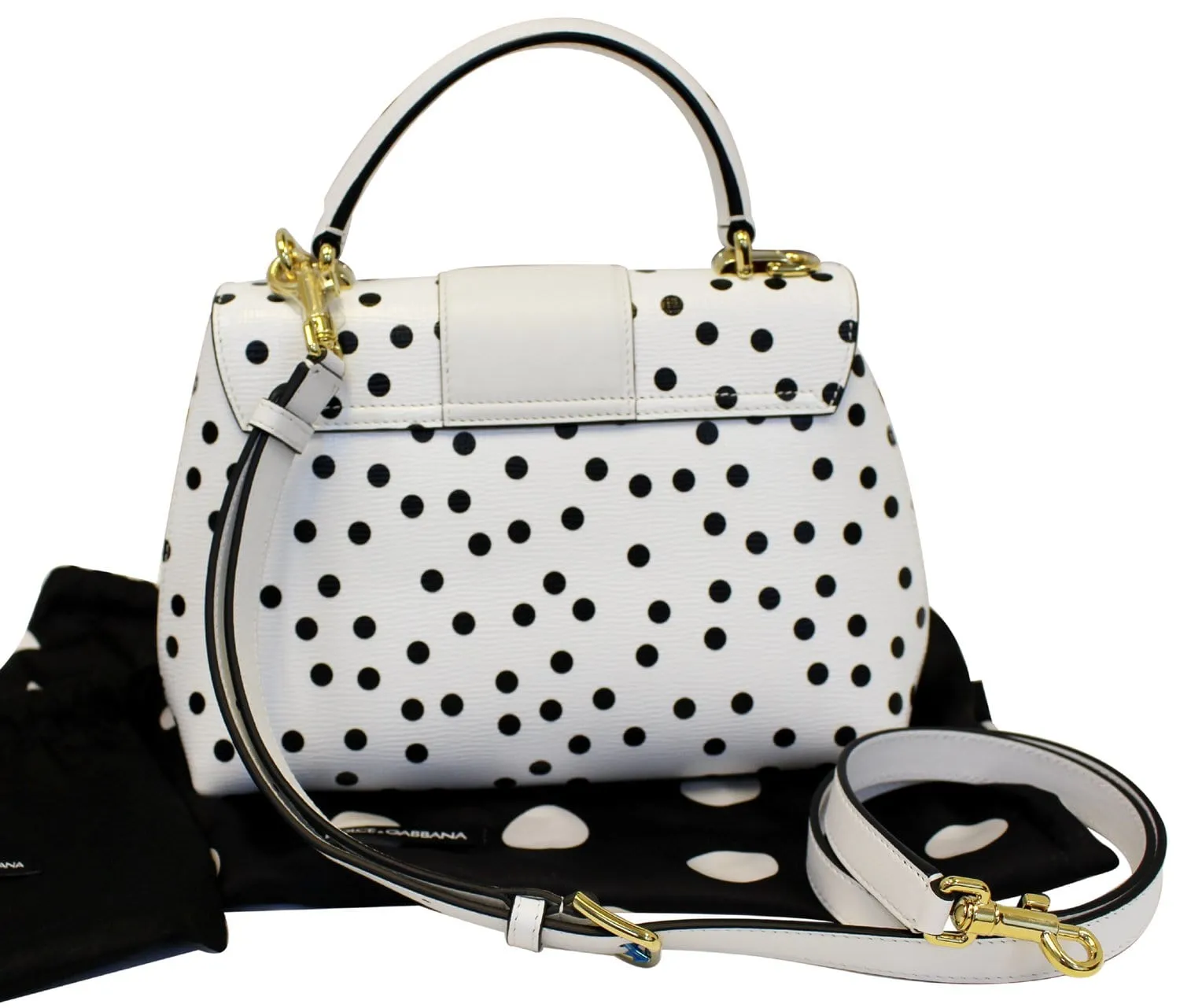 DOLCE & GABBANA Lucia Polka Dot Shoulder Crossbody Bag