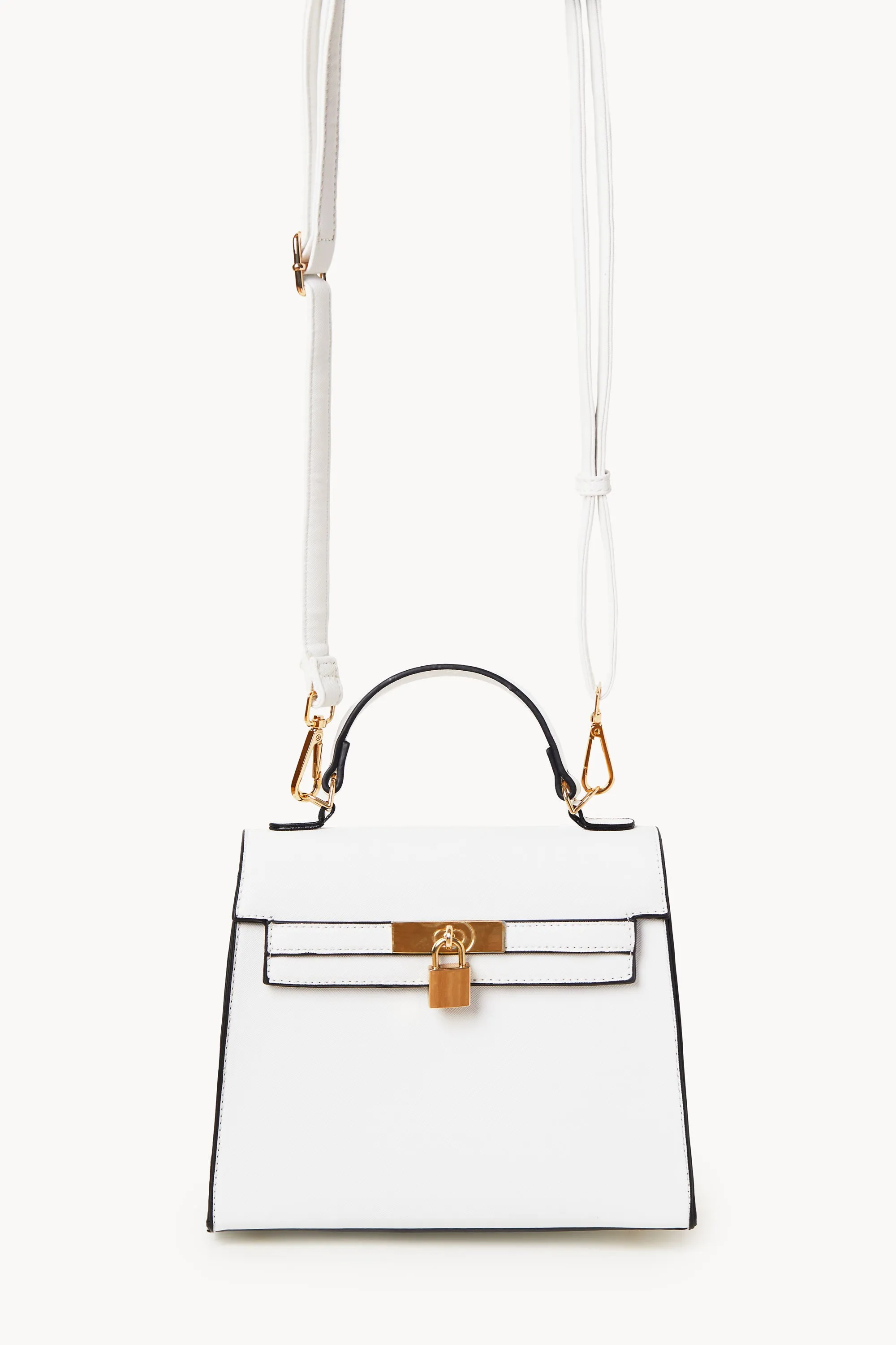 Dominica White Lock Purse