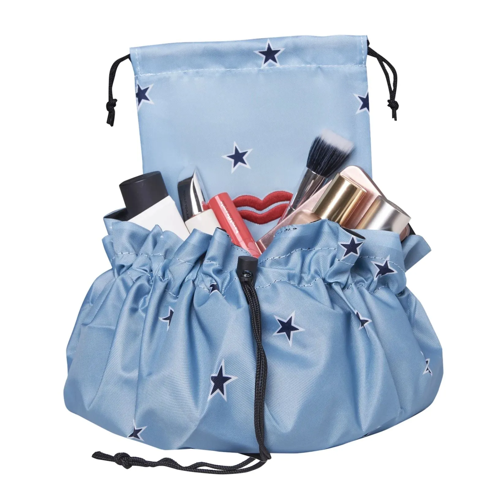 Donna May Drawstring Makeup Bag - Blue Star
