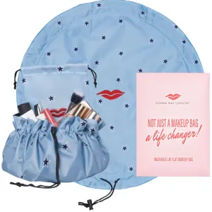 Donna May Drawstring Makeup Bag - Blue Star