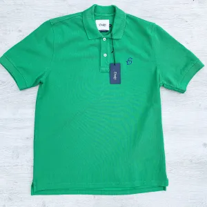 Drake's Green Polo Shirt With Duck Logo Embroidered Cotton Piqué
