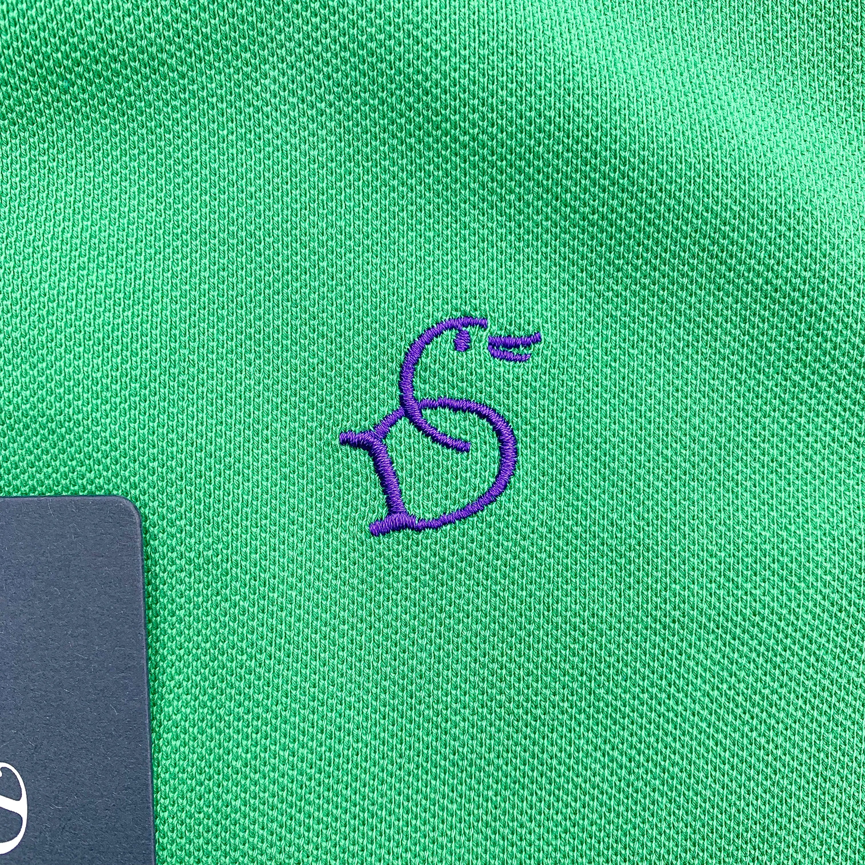 Drake's Green Polo Shirt With Duck Logo Embroidered Cotton Piqué