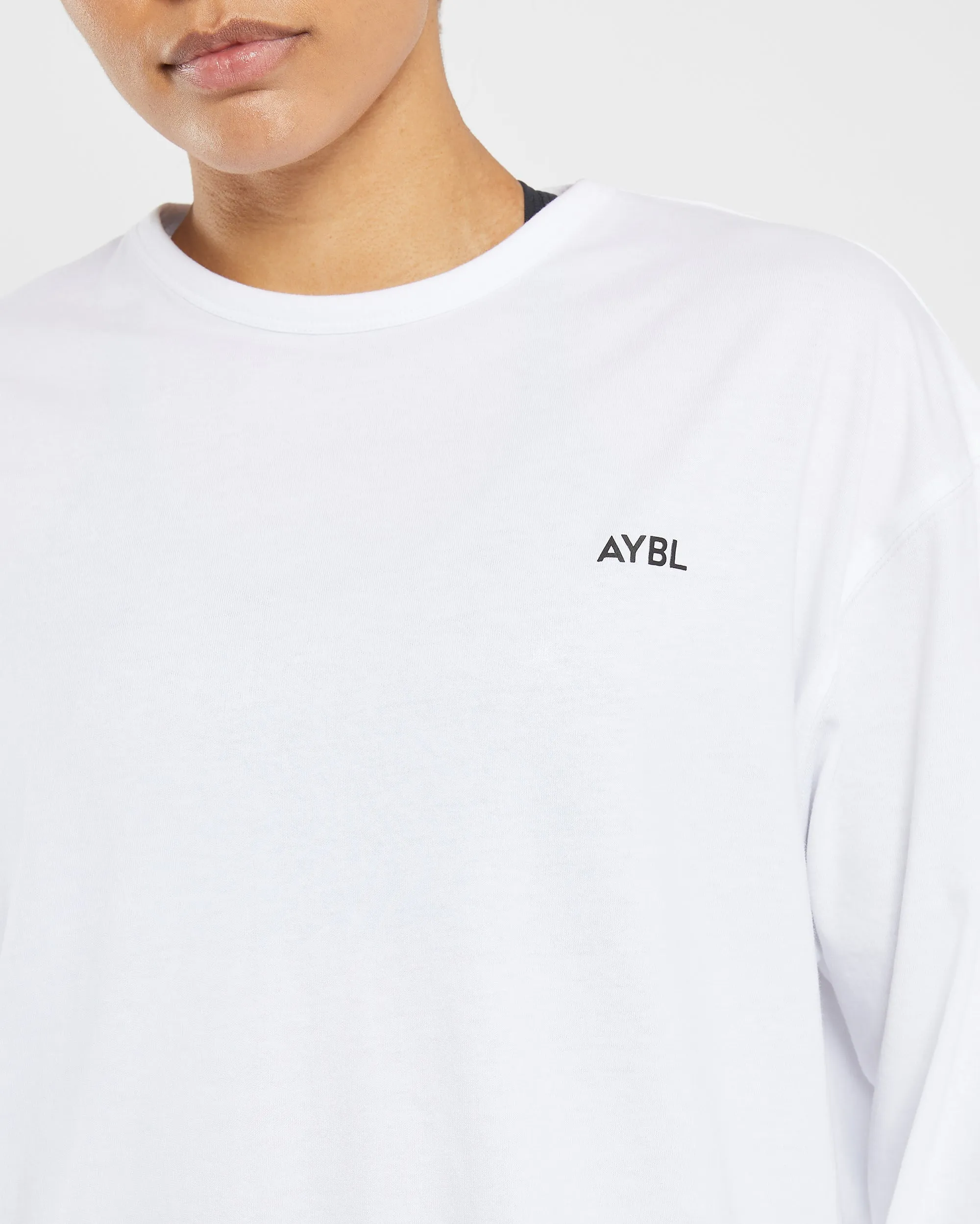 Essential Oversized Long Sleeve T Shirt - White