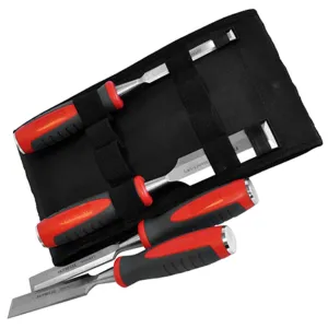 Faithfull 4 Piece Soft Grip Chisel Set with Storage Wallet 12-32mm