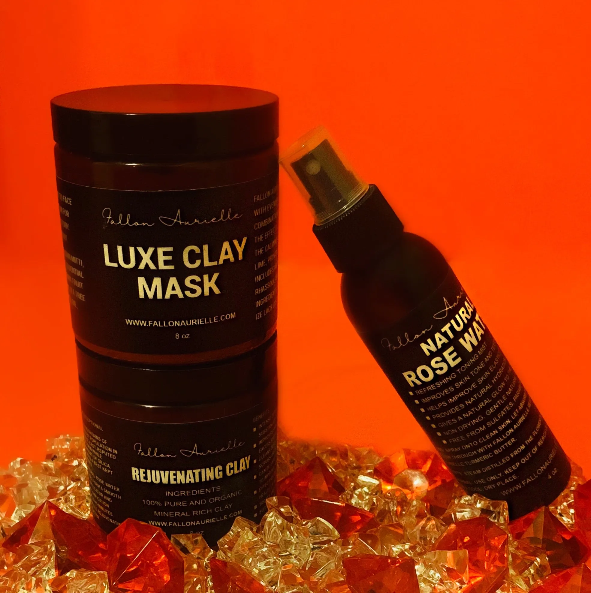 Fallon Aurielle Luxe Rejuvenating Clay Masks   Natural Rose Water Skincare Set