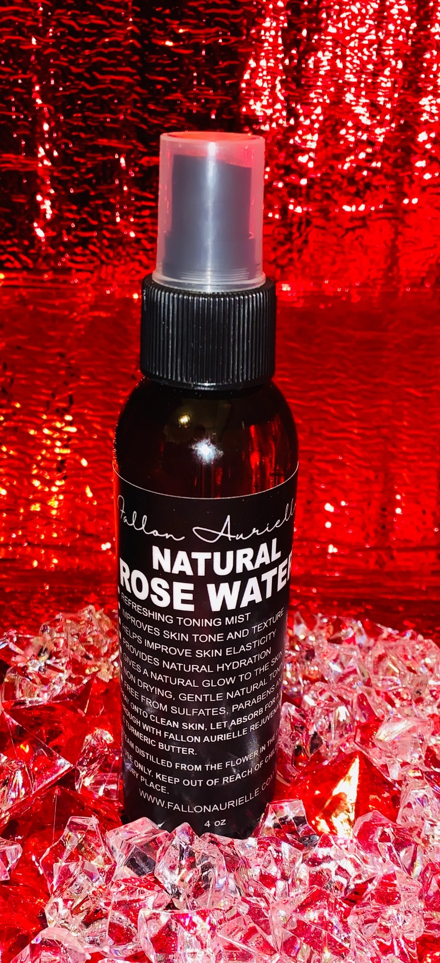 Fallon Aurielle Natural Rose Water Skincare Spray Bottle