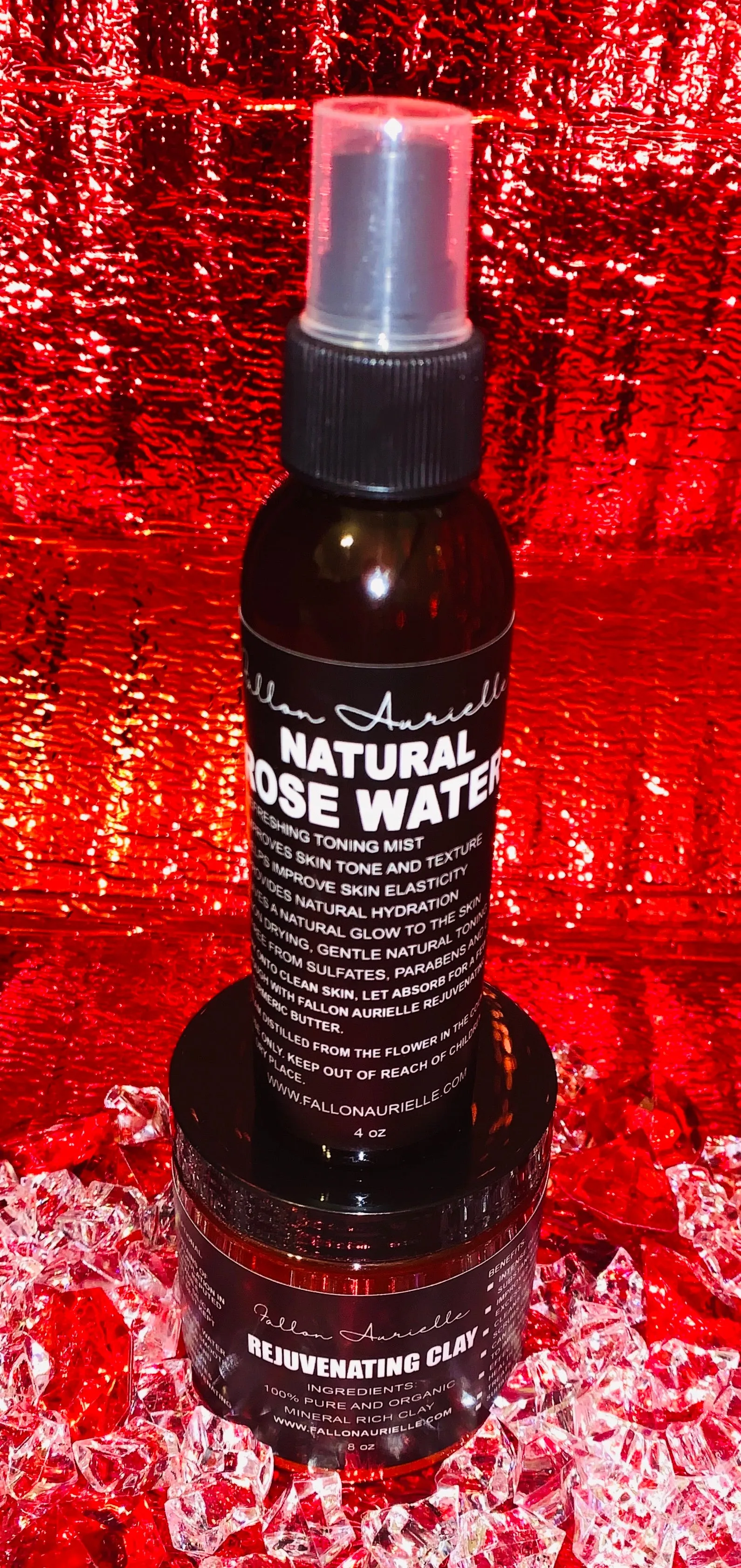 Fallon Aurielle Natural Rose Water Skincare Spray Bottle