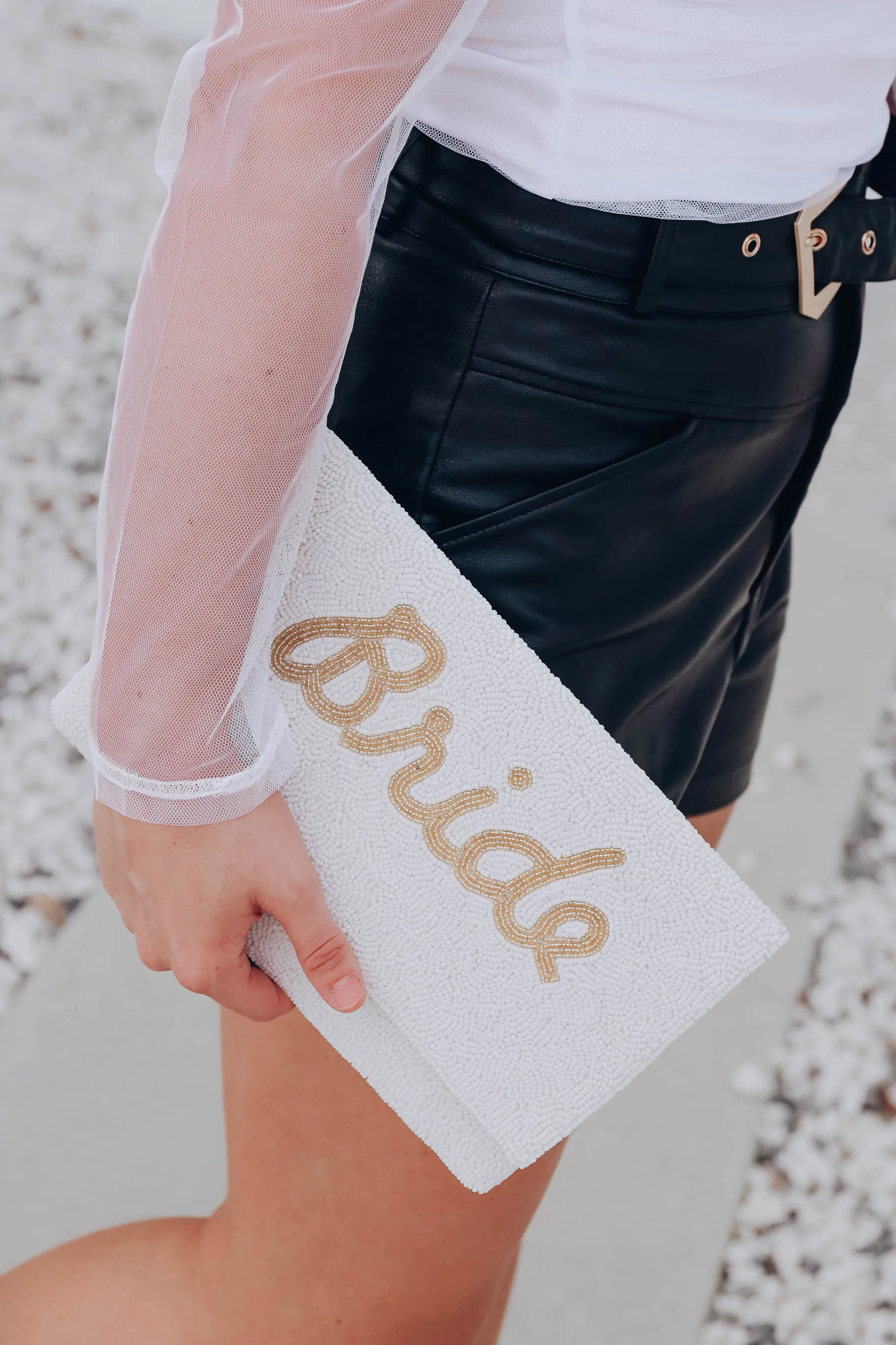 Fancy Bride Beaded Crossbody Clutch