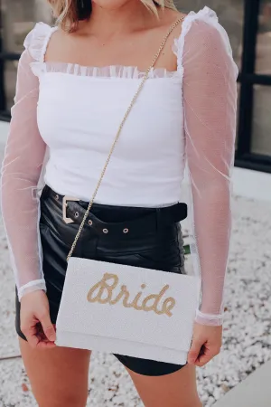 Fancy Bride Beaded Crossbody Clutch