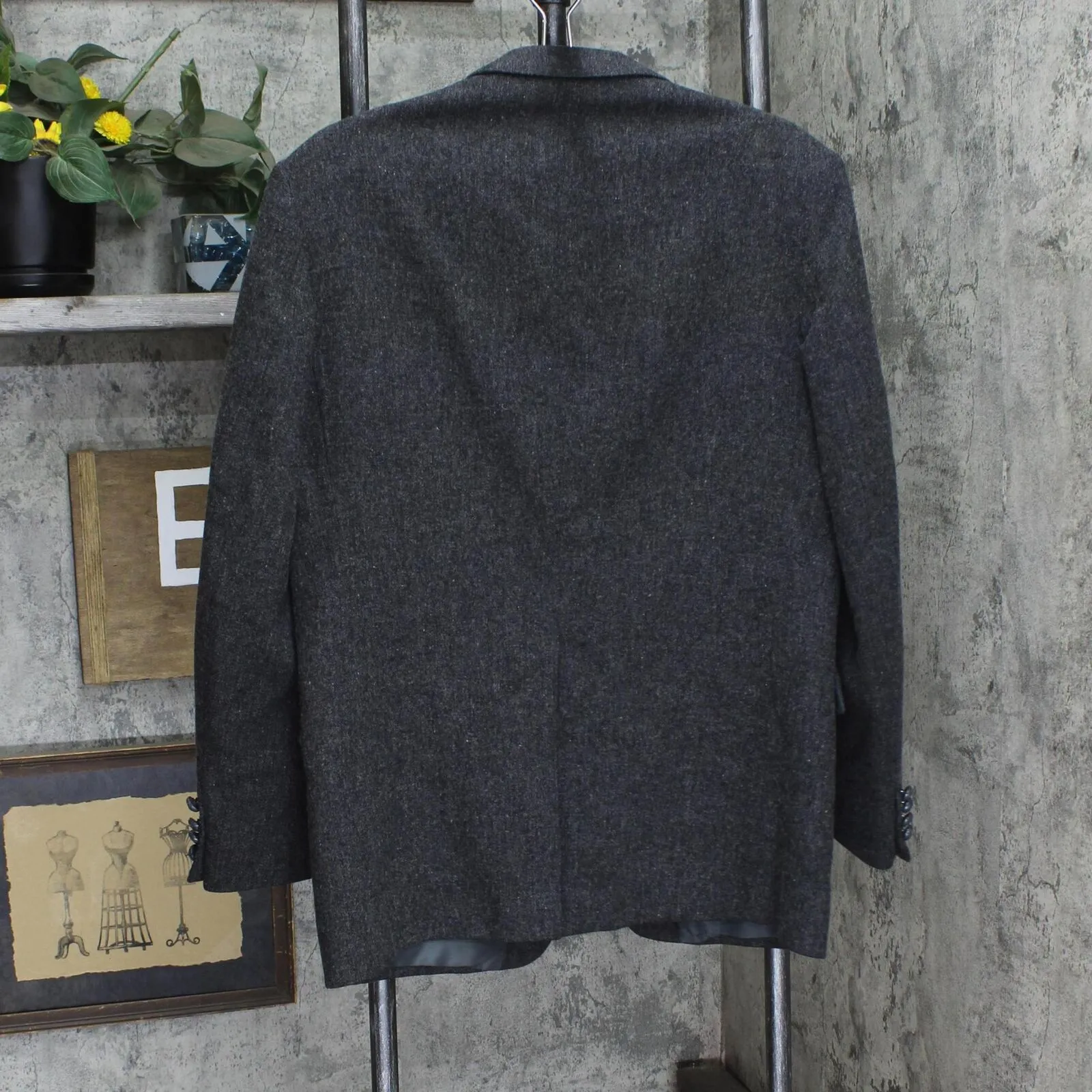 Farah Mens Wool 2 Button Suit Jacket Coat 166e8d48517614 Gray See Measurements