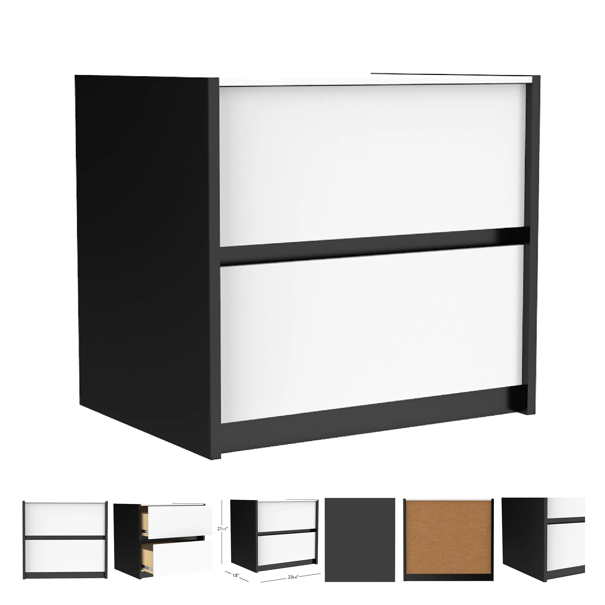 Farona night table for bedroom decoration, java & white
