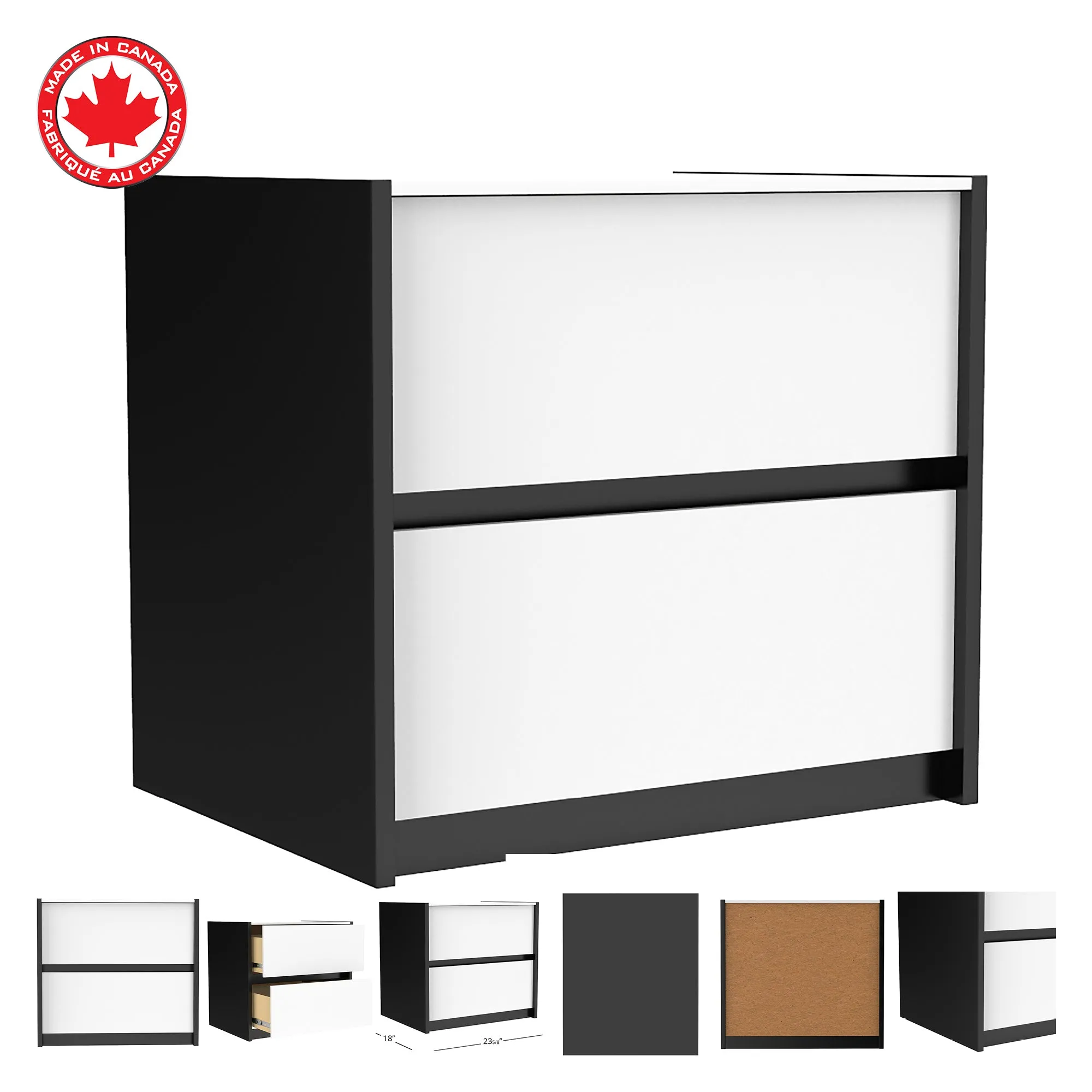 Farona night table for bedroom decoration, java & white