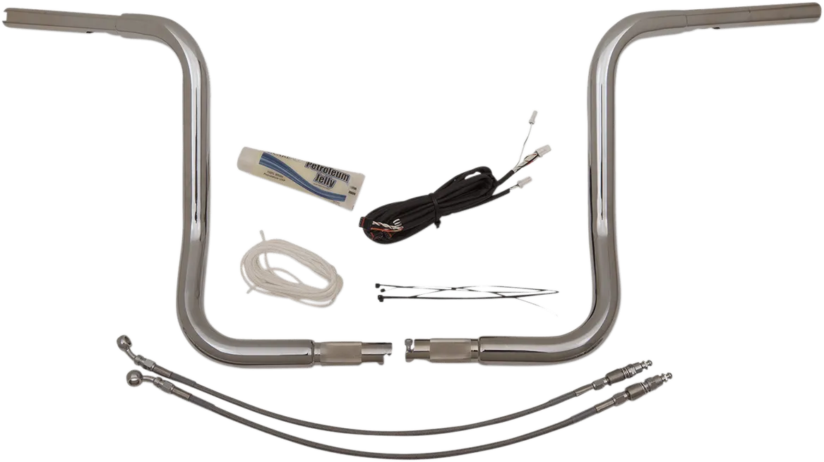 Fat Baggers, Inc. 909514 1-1/4in. EZ Install Handlebar Kit with Round Top Handlebars - Chrome