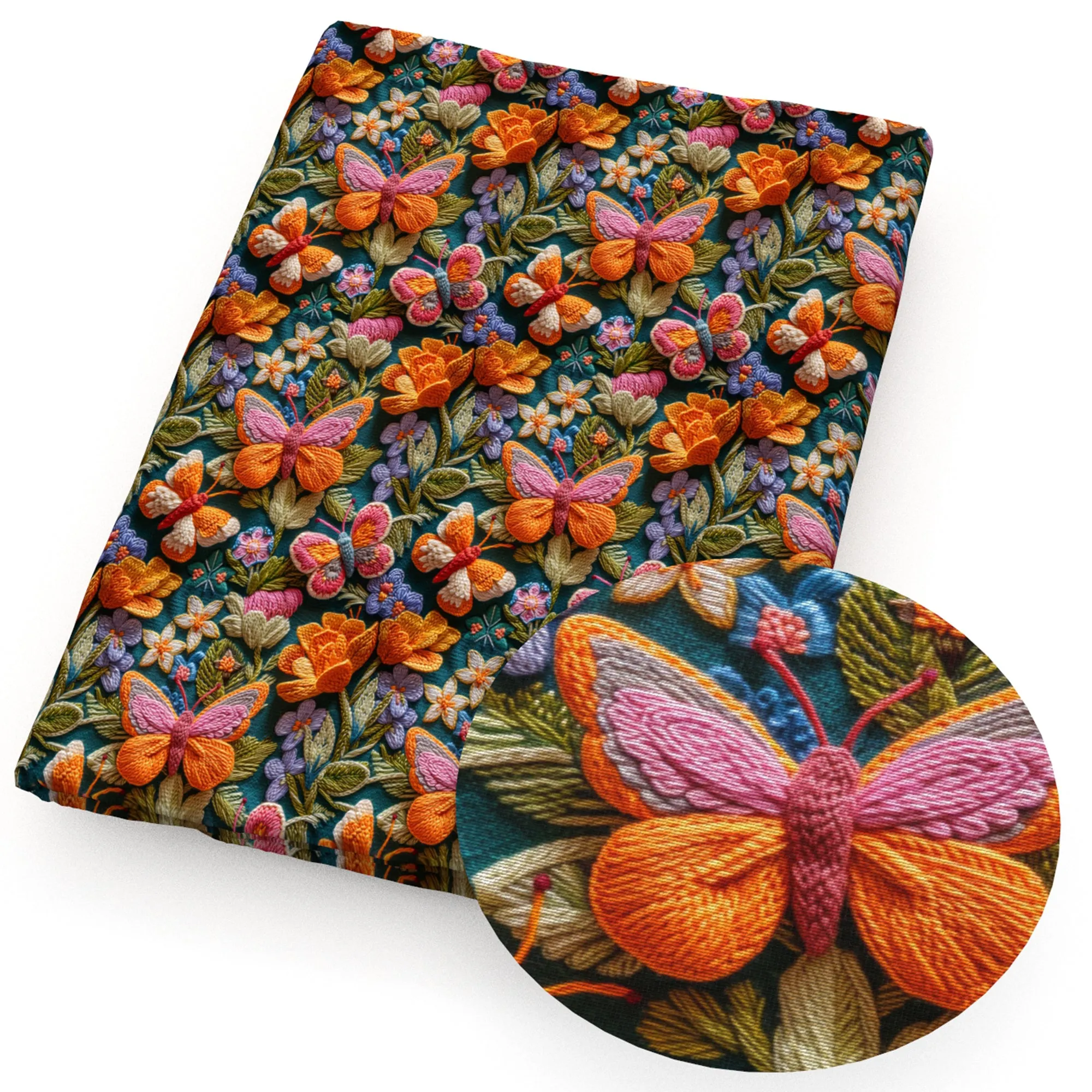 faux embroidery fabric