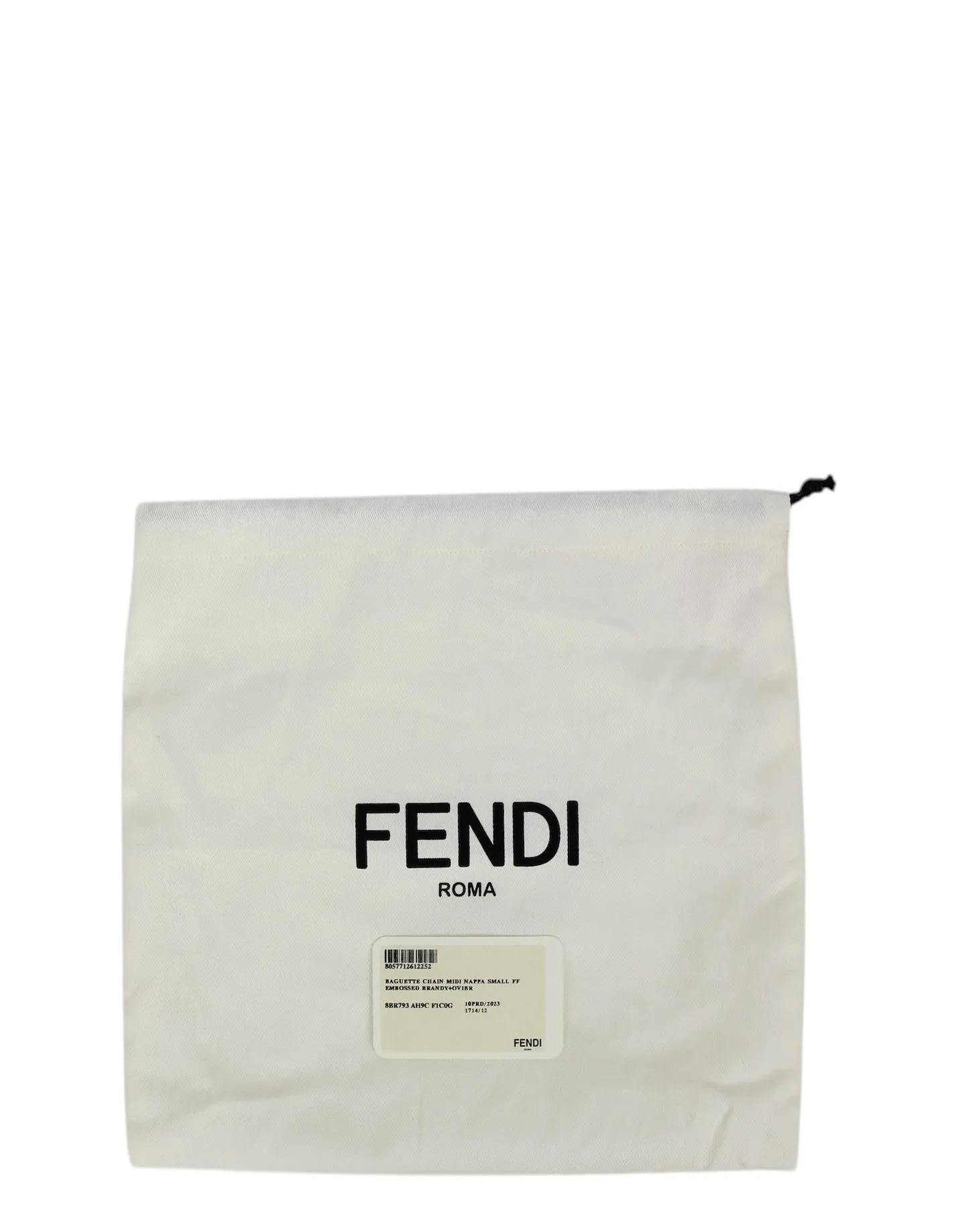 Fendi Brown Embossed Baguette Chain Midi