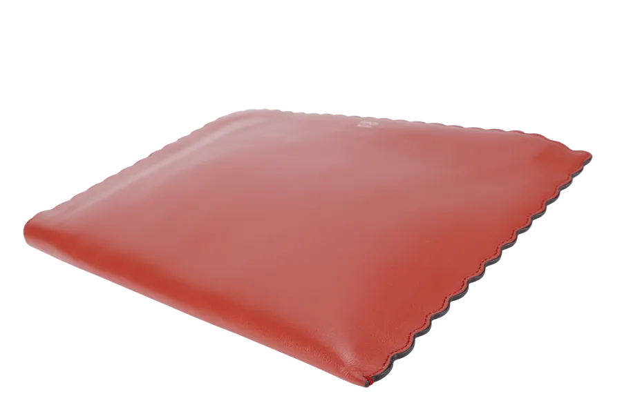 FENDI BUG'S EYE LEATHER CLUTCH BRICK COLOR WITH DUST COVER AND BOX