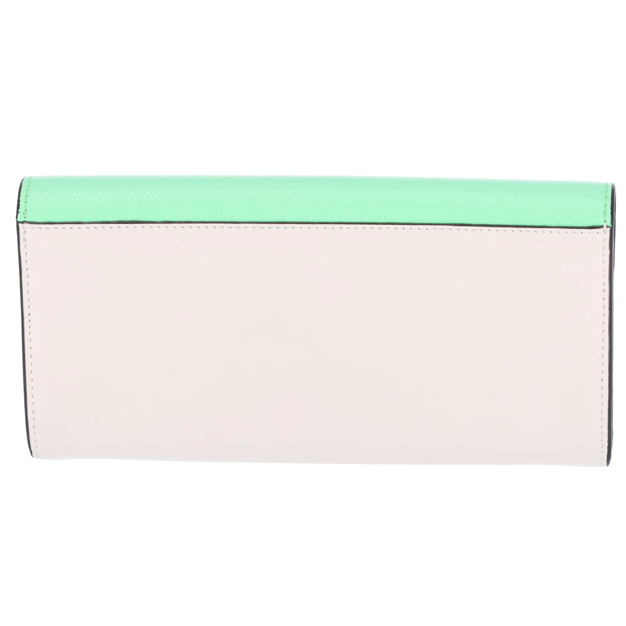 FENDI FF Diamond Long Wallet 8M0251 Cream Light Green Leather