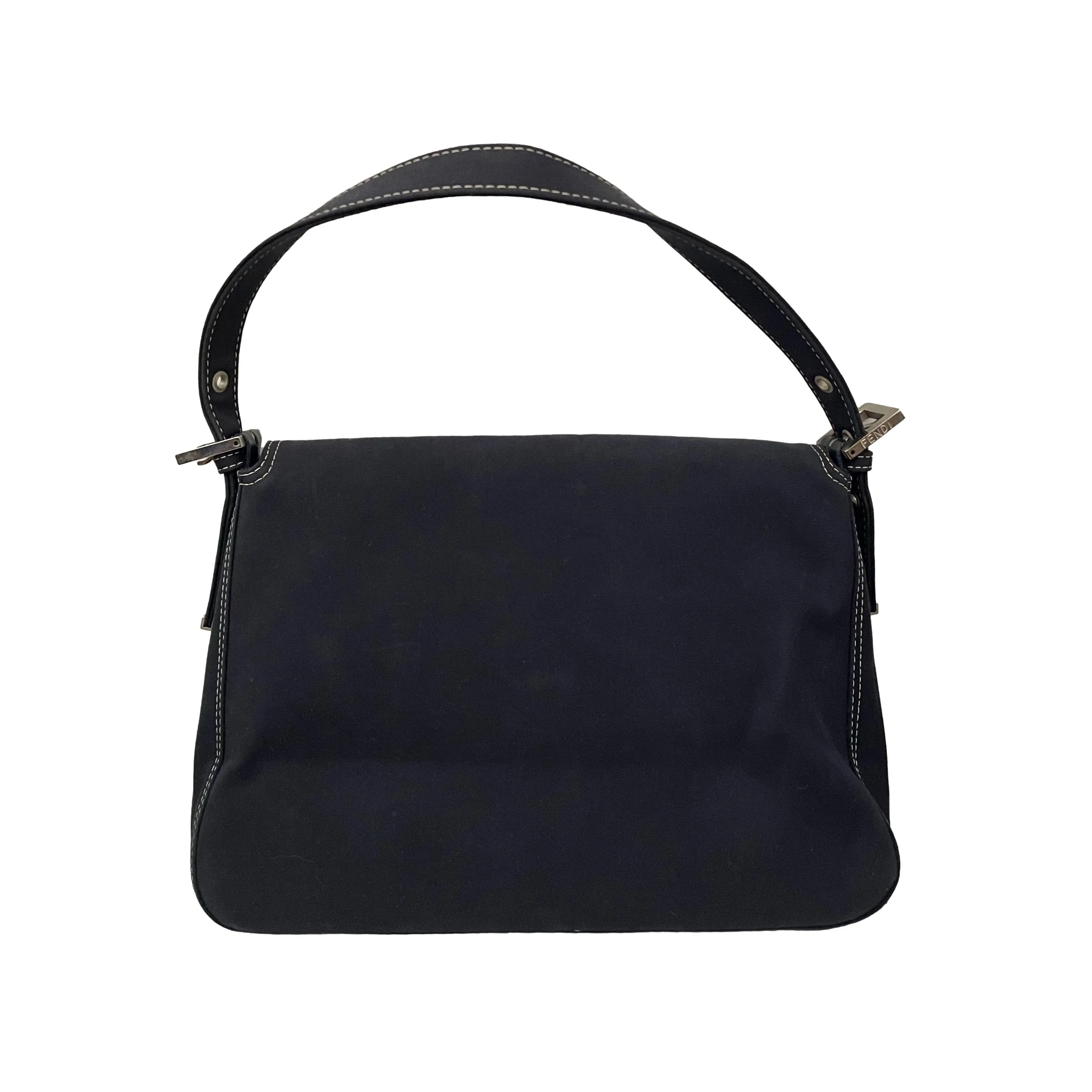 Fendi Navy Denim Logo Shoulder Bag