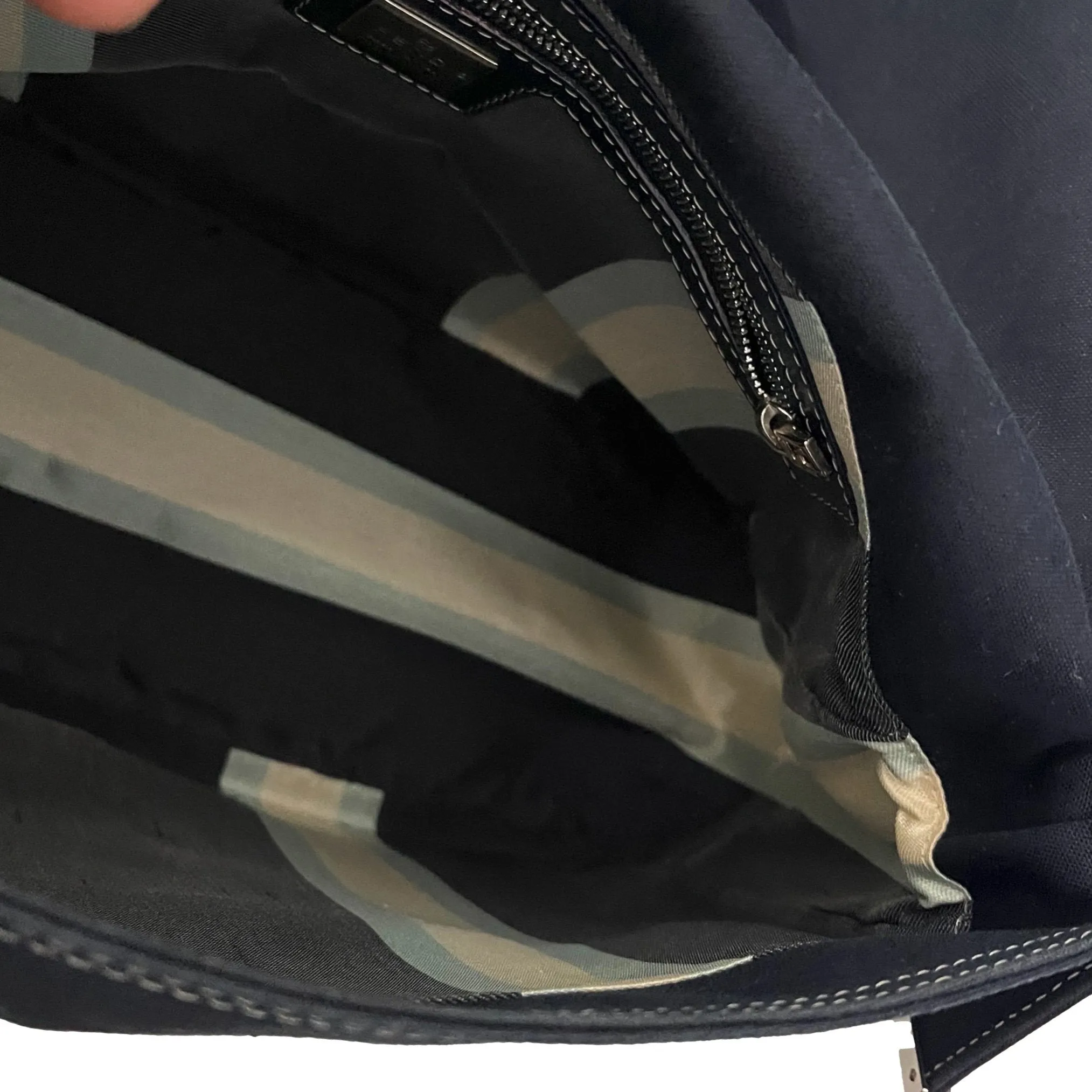 Fendi Navy Denim Logo Shoulder Bag