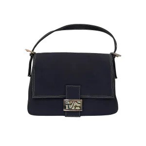 Fendi Navy Denim Logo Shoulder Bag