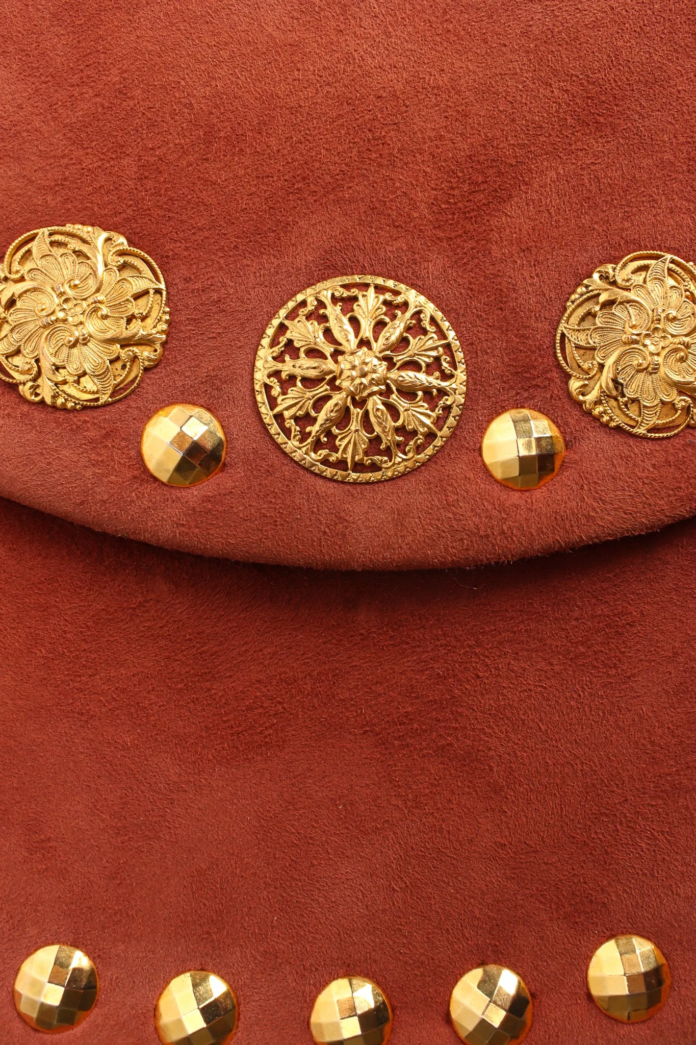 Filigree Suede Saddle Bag