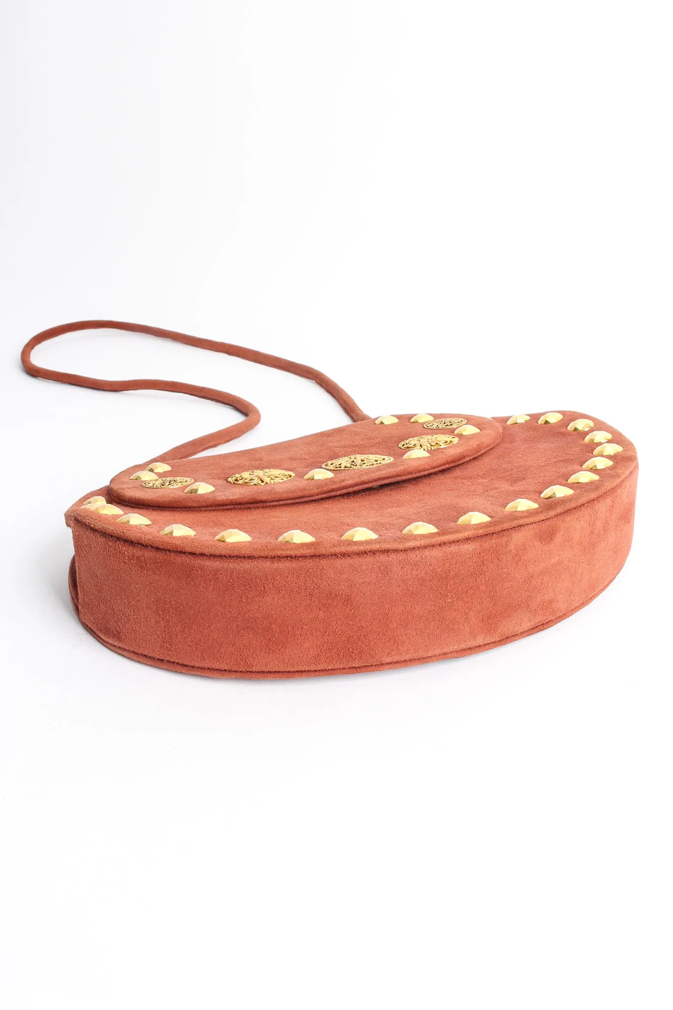 Filigree Suede Saddle Bag