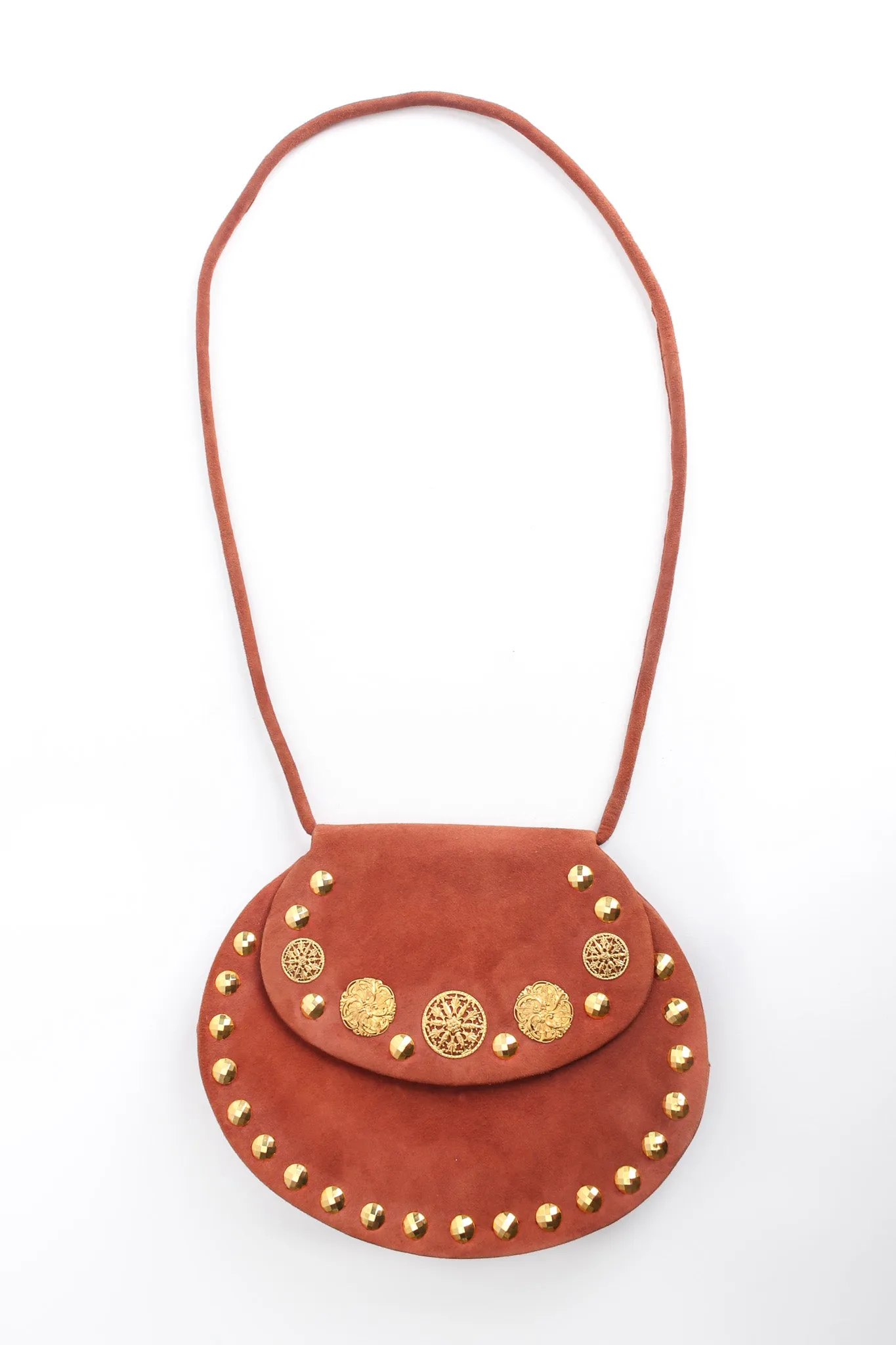 Filigree Suede Saddle Bag