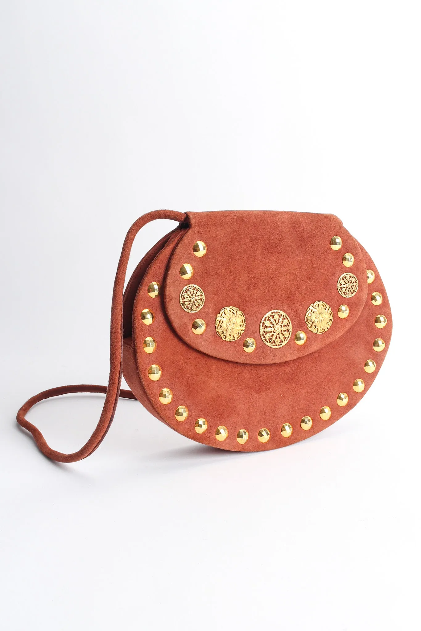 Filigree Suede Saddle Bag
