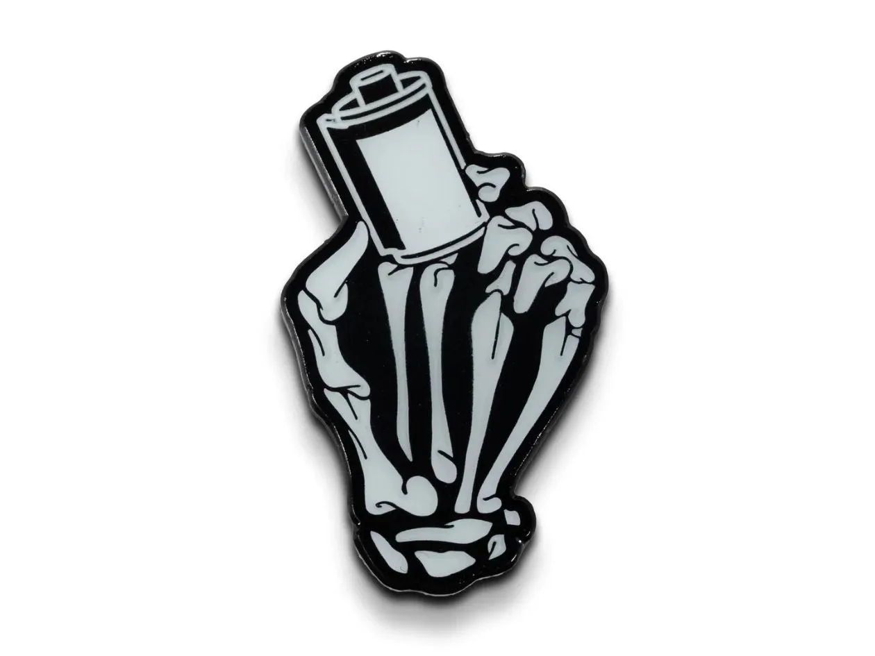 Film Roll Skeleton Glow in the Dark - Film Photography Pin
