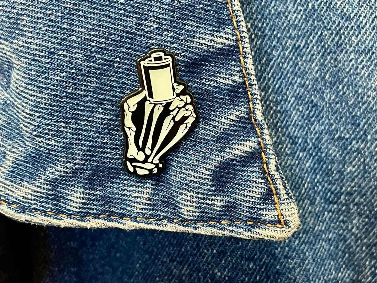 Film Roll Skeleton Glow in the Dark - Film Photography Pin