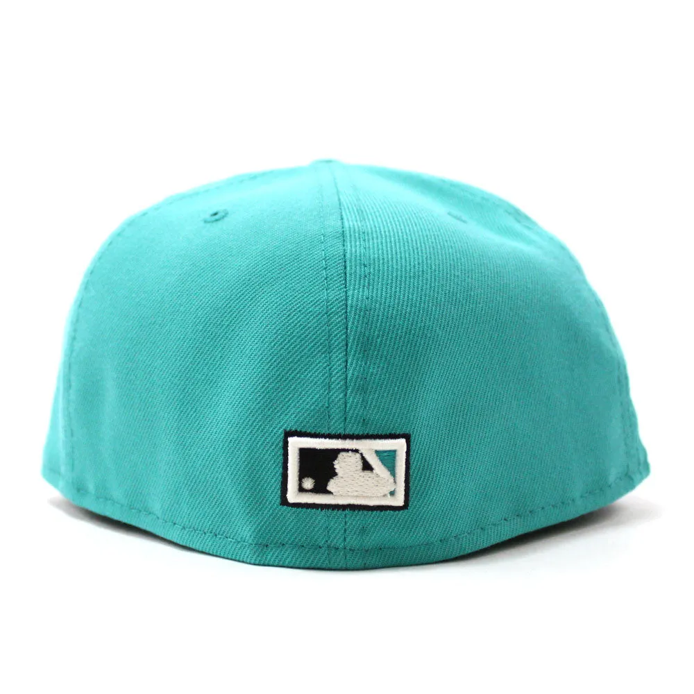 Florida Marlins Flowers 100 Anniversary New Era 59Fifty Fitted Hat (Glow in the Dark Teal Grey Under brim)
