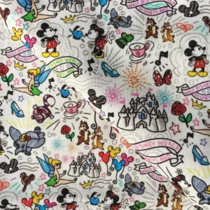 flower floral star starfish music music notes firework printed fabric