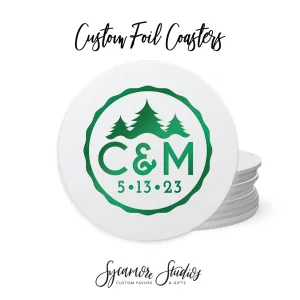 Foiled Wedding Coaster #33 - Monogram
