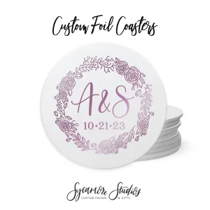 Foiled Wedding Coaster #36 - Monogram