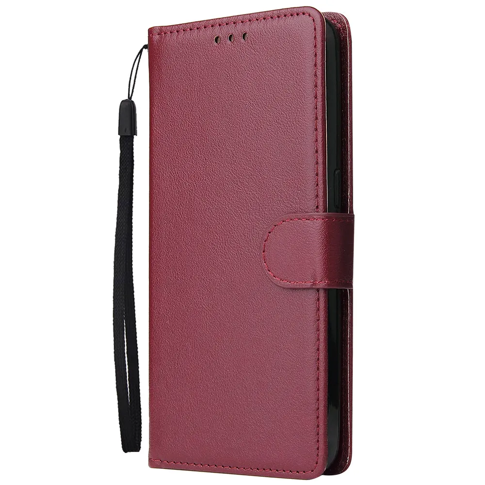For OPPO Realme 5 Rro Cellphone Cover Buckle Closure Cards Holder Wallet Design Stand Function PU Leather Smart Shell Overall Protection  Rose gold