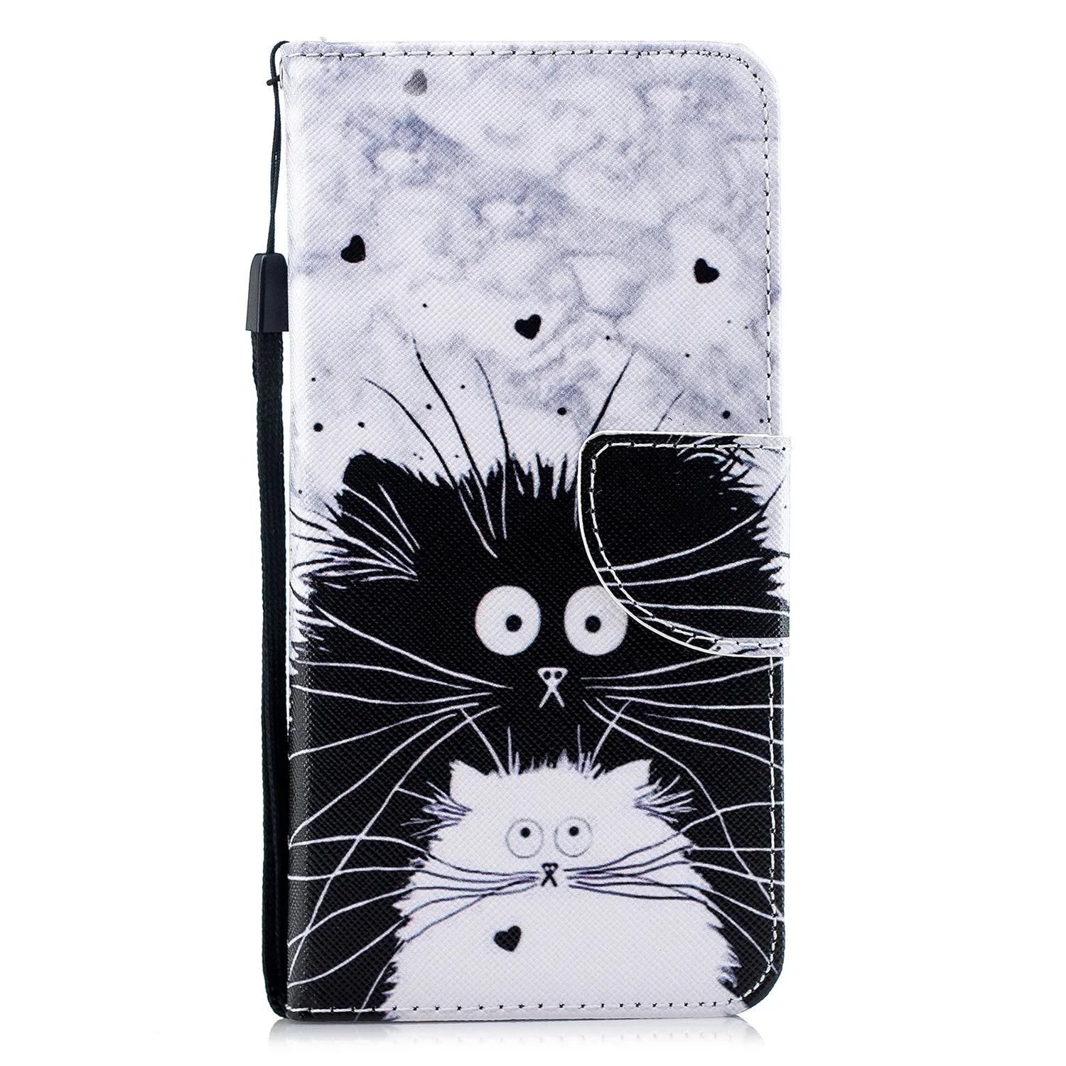 For Redmi Note 8/8 Pro Cellphone Cover Stand Function Wallet Design PU Leather Smartphone Shell Elegant Pattern Printed  Red lip cat