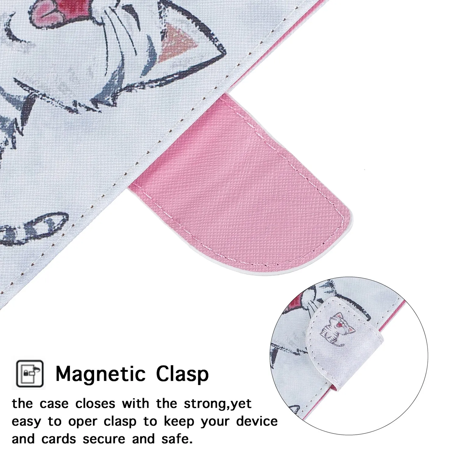 For Redmi Note 8/8 Pro Cellphone Cover Stand Function Wallet Design PU Leather Smartphone Shell Elegant Pattern Printed  Red lip cat