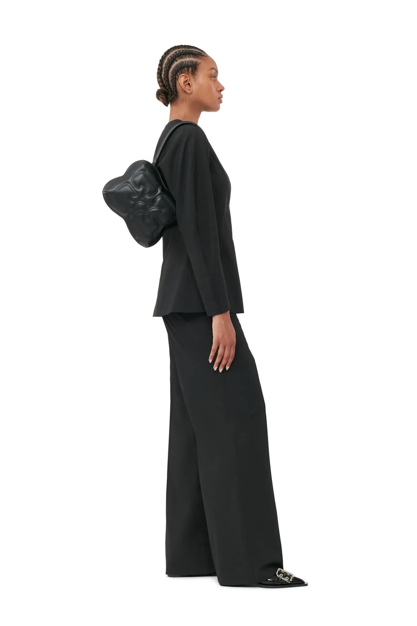 Ganni - Black Butterfly Top Handle Handbag