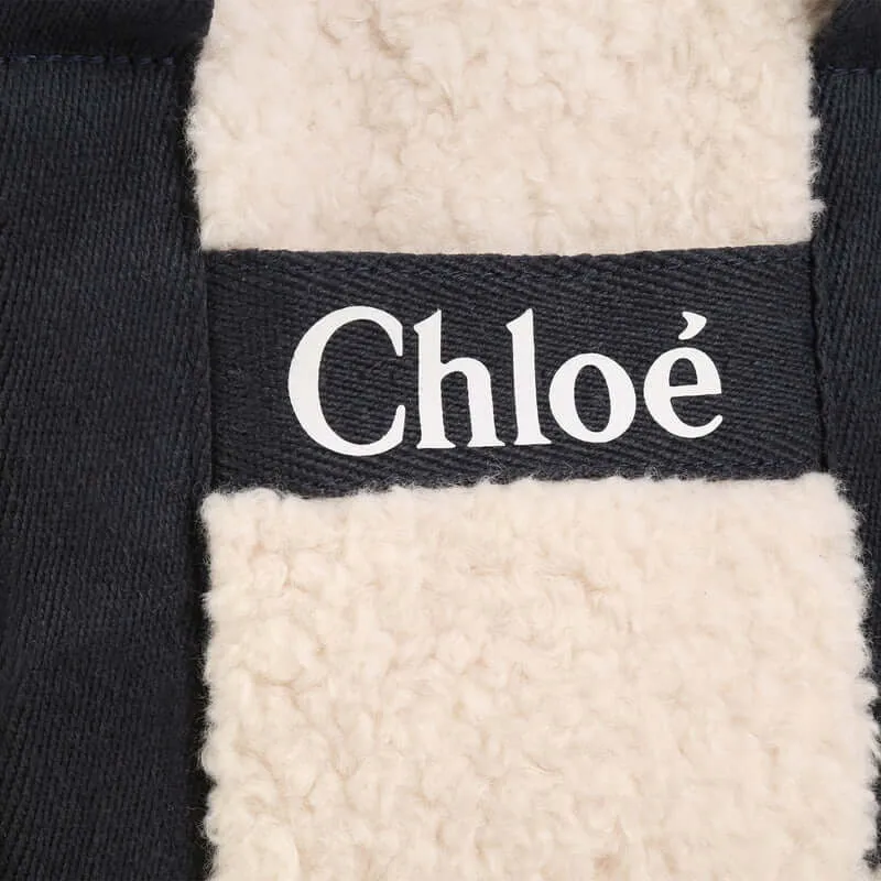 Girls Navy Faux Fur Shoulder Bag