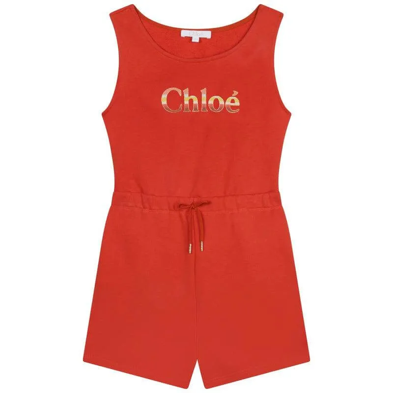 Girls Orange Playsuit