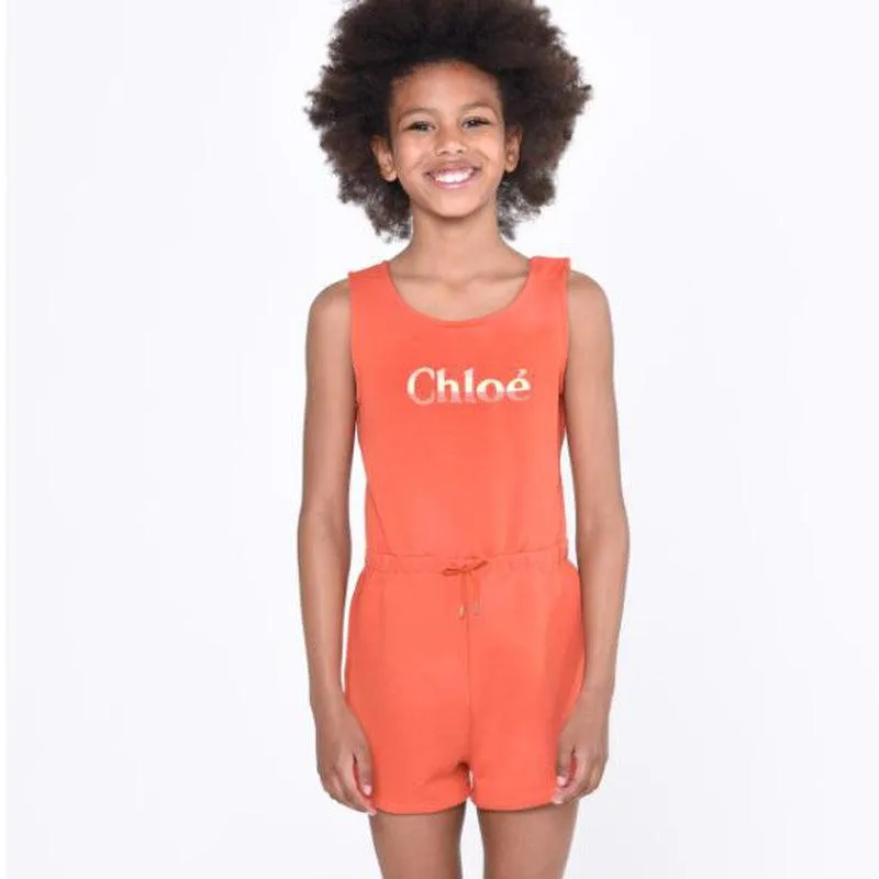 Girls Orange Playsuit