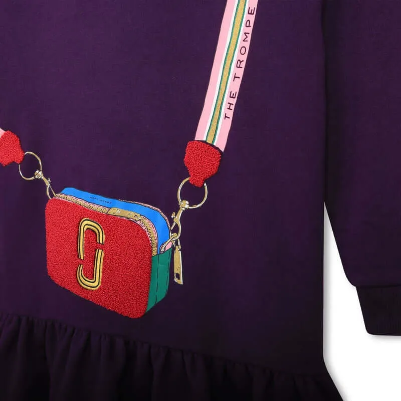 Girls Purple Hooded Bag Dress
