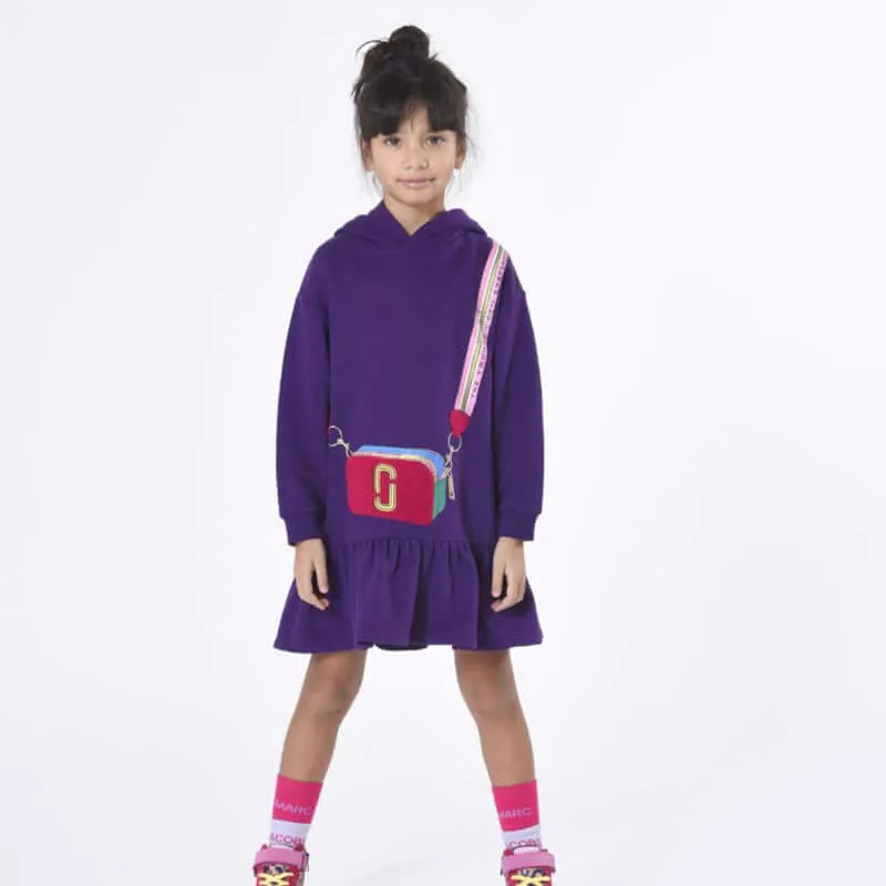 Girls Purple Hooded Bag Dress