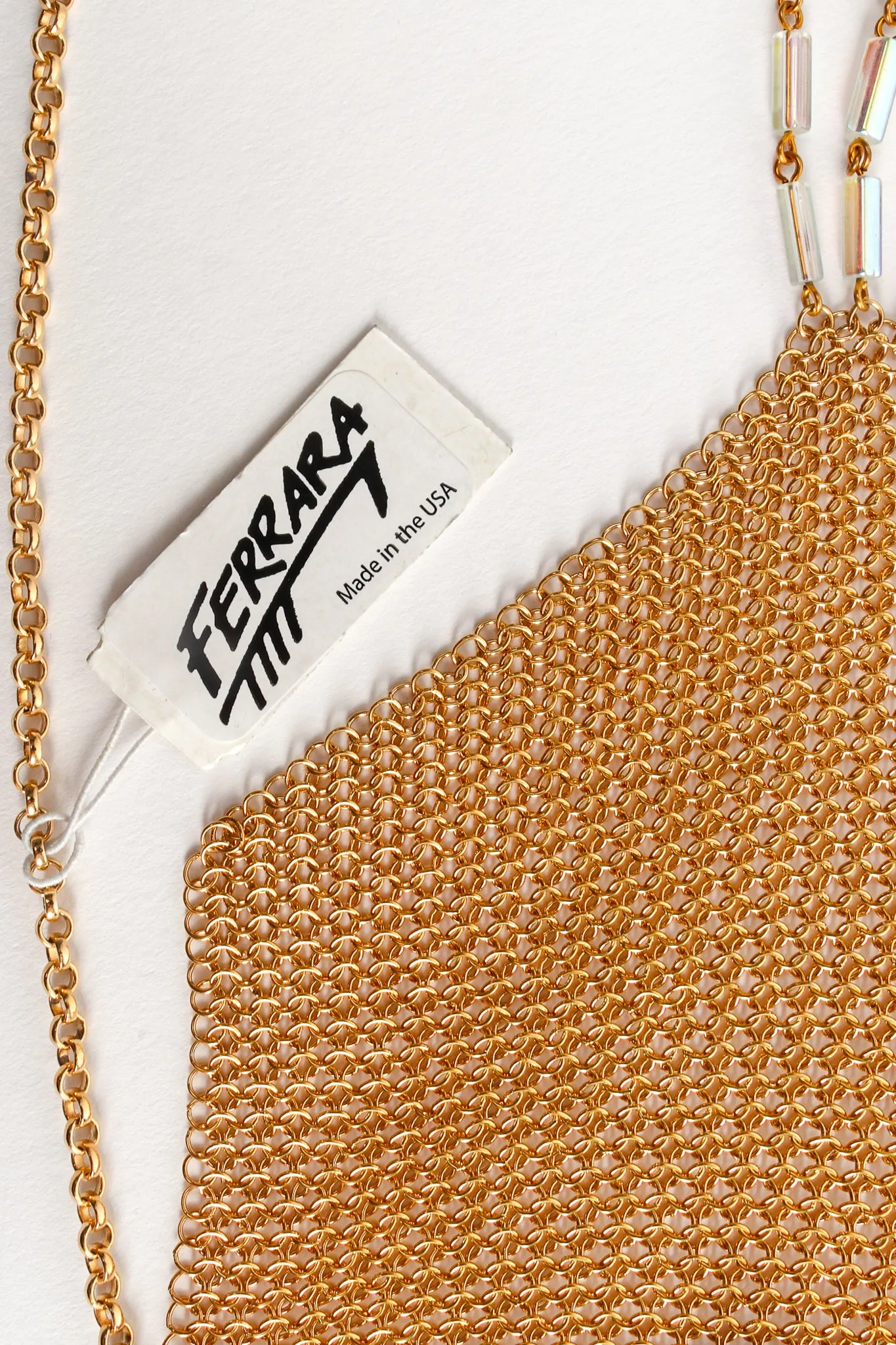 Gold Plated Asymmetrical Mesh Chain Fringe Bag