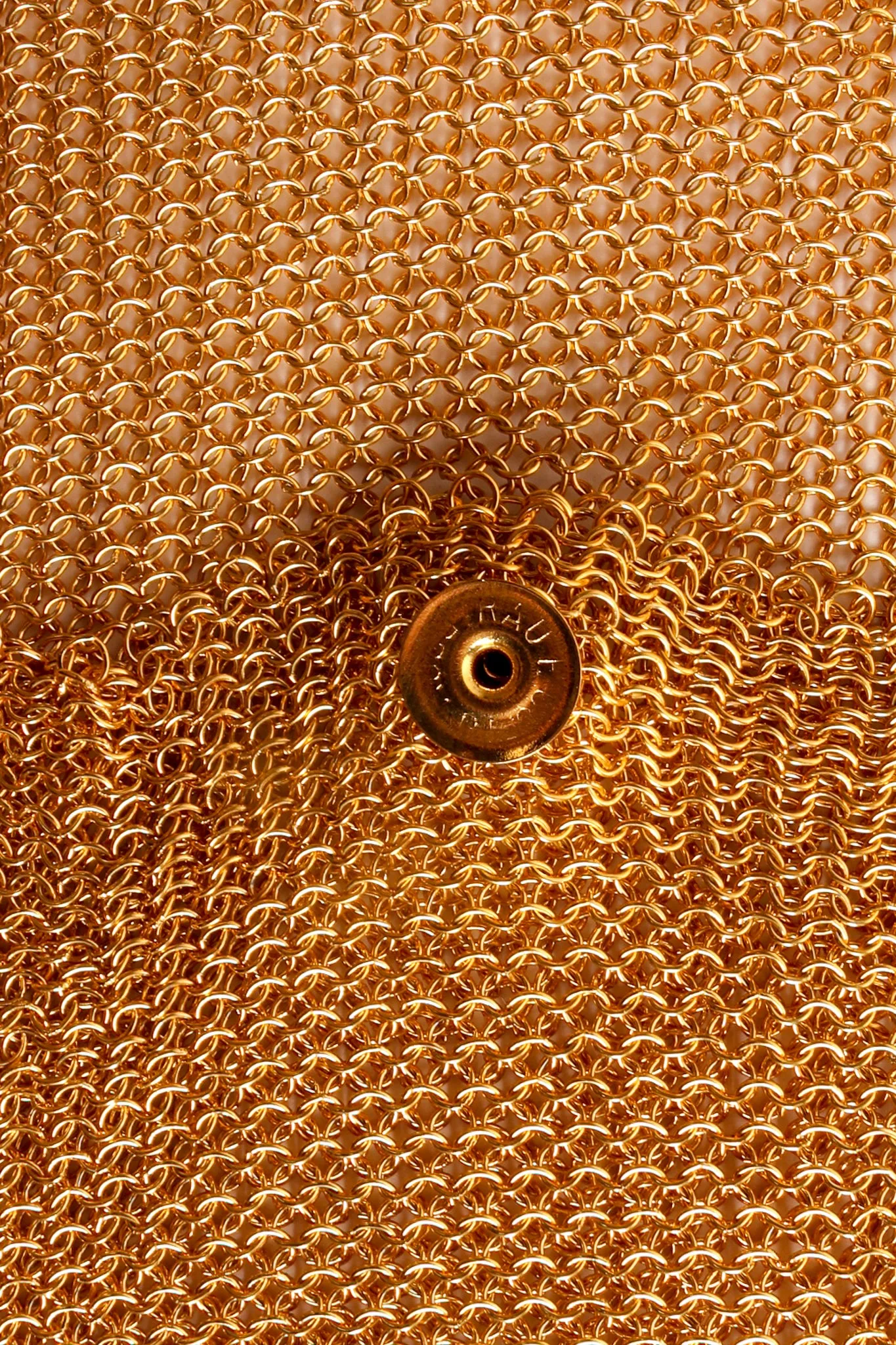 Gold Plated Asymmetrical Mesh Chain Fringe Bag
