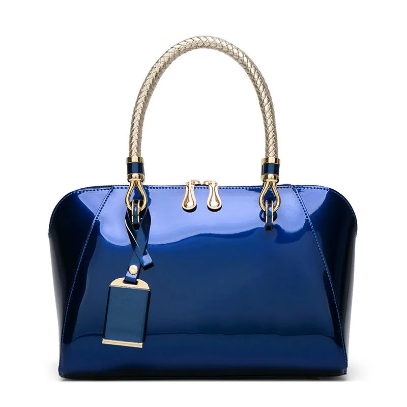 Gorgeous Zeta Royal Blue Patent Leather Handbag