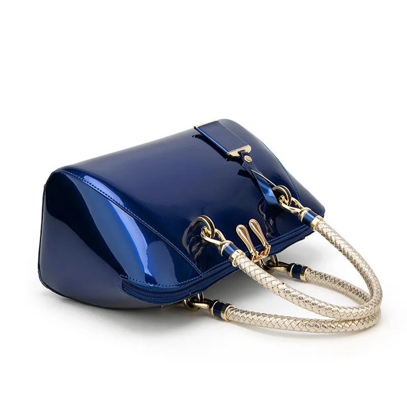 Gorgeous Zeta Royal Blue Patent Leather Handbag