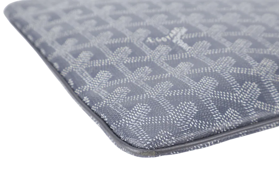 GOYARD SENAT CLUTCH GREY GOYARDINE SILVER HARDWARE NO DUST COVER